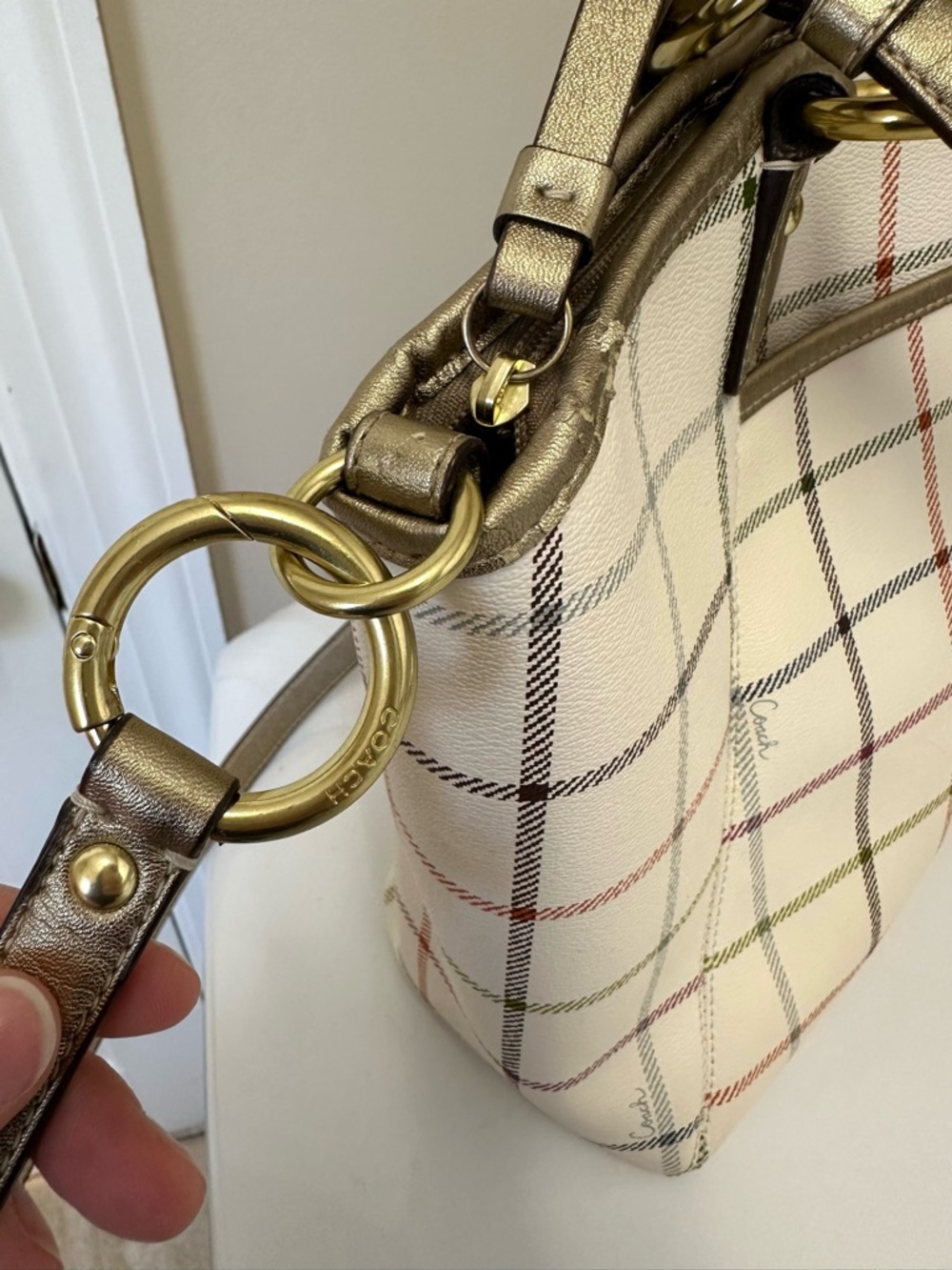 Coach Peyton Tattersall Tote Bag - Picture 11 of 11